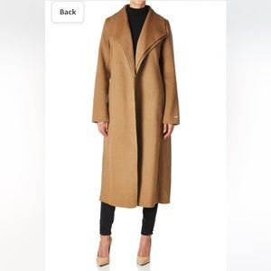 TAHARI Women’s Double Face Wool Wrap Coat. Camel color.